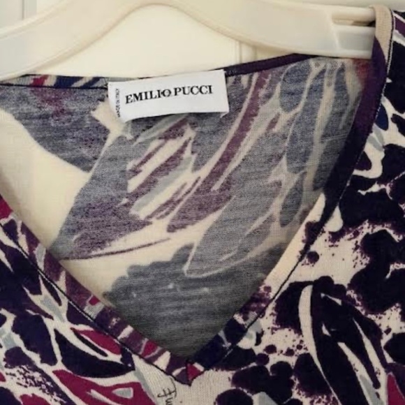 Emilio Pucci abstract print multicoloured v neck cashmere sweater - Picture 3 of 8